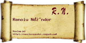 Renoiu Nándor névjegykártya